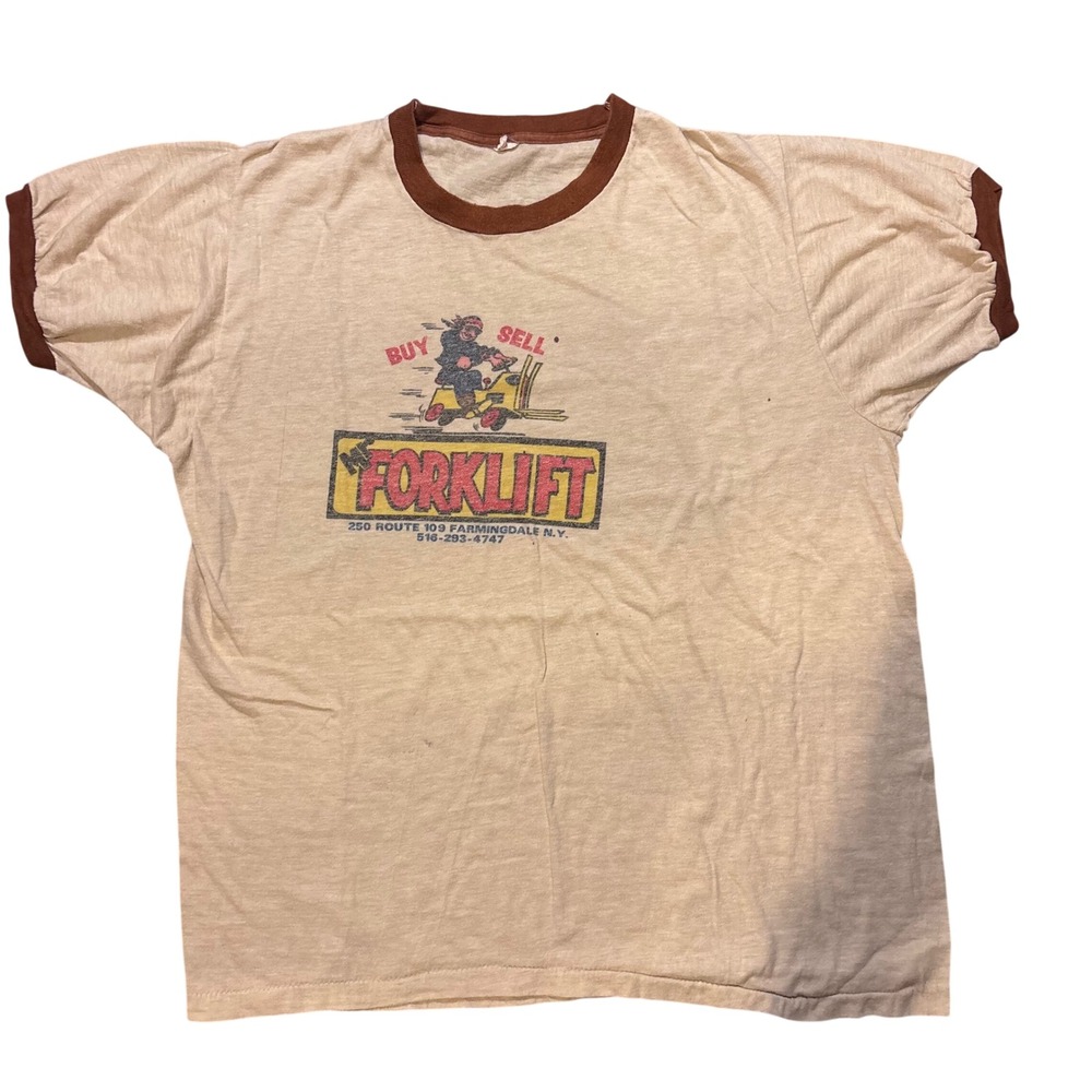 Vintage 70s 80s Buy Sell Ringer T Shirt Reseller Thrift Flea Market Paper Thin